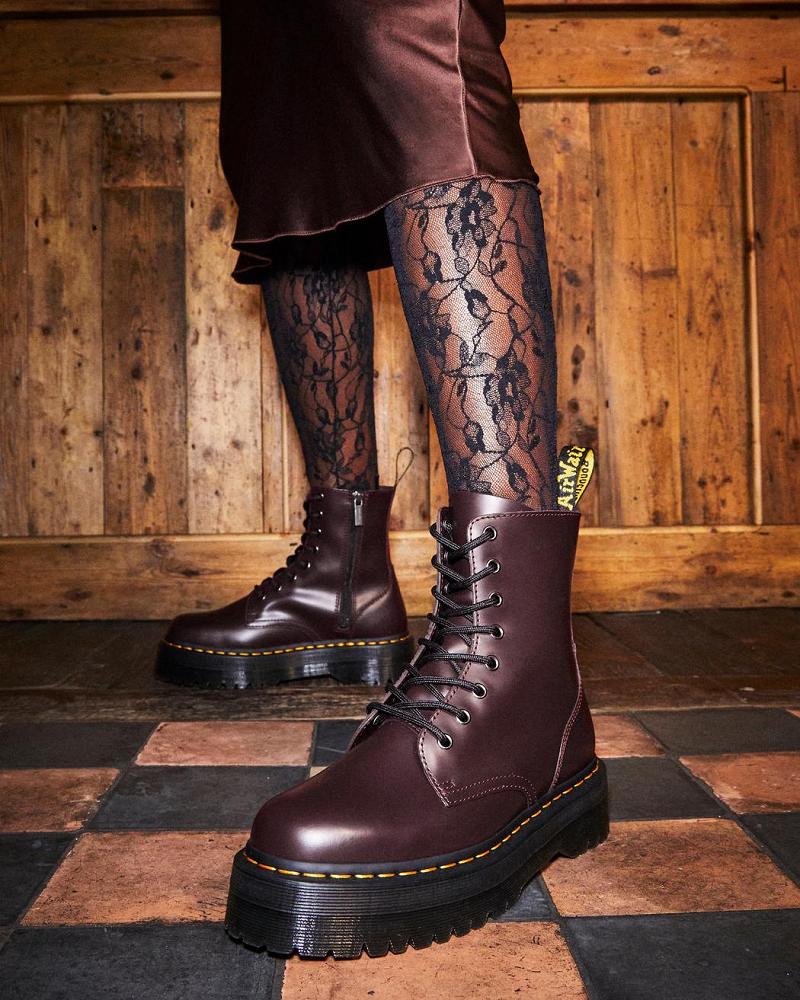 Botas Plataforma Dr Martens Jadon Smooth Cuero Hombre Vino | MX 251CTV